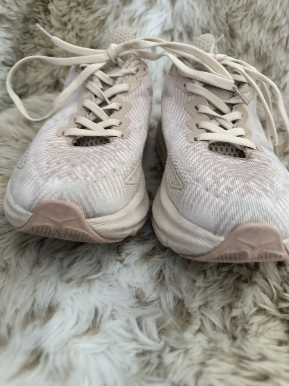 Hoka One One Women's Pale Pink and Light Blue Running Sneakers - Picture 2 of 7